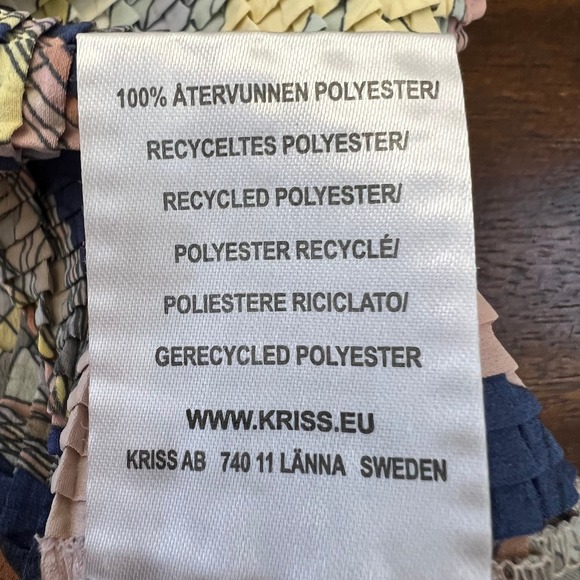 Kriss Sweden Art to Wear Top XL Textured Abstract Artsy 3D Stretch Unique Eco - Picture 11 of 11